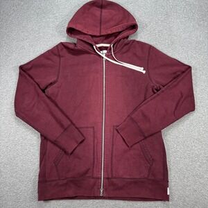 Reigning Champ Hoodie Men's Large Burgundy Fleece Full Zip Skater Cotton Canada